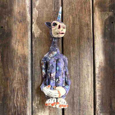 Unicorn, skulptur vegg 27 cm