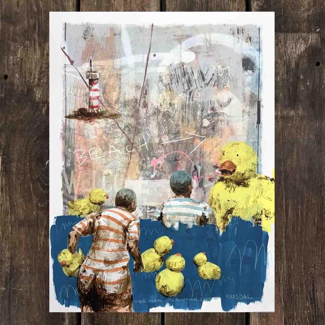 Hovedbilde Floating devices - fyret, mixed media 30x40 cm