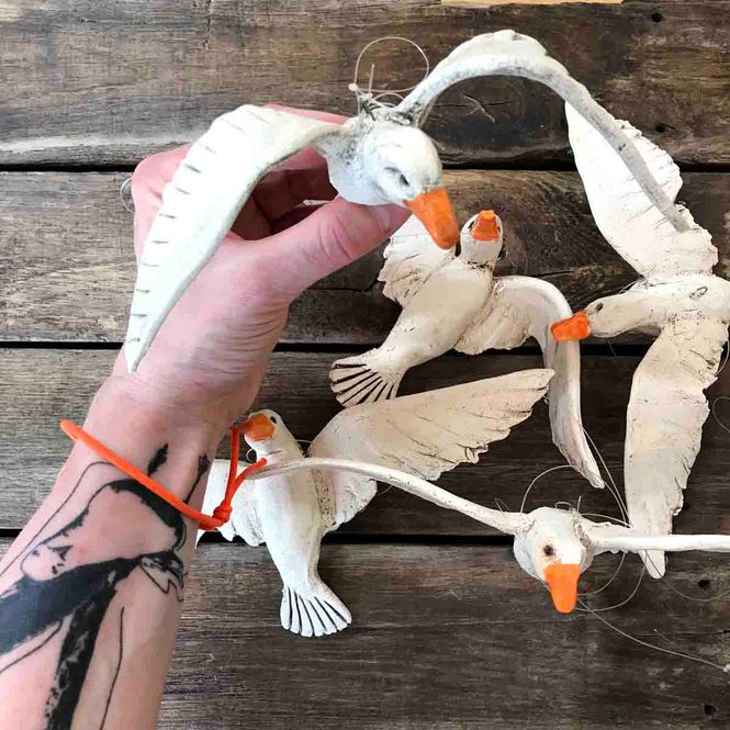 Hovedbilde Måke, skulptur tak ca 26 cm vingespenn