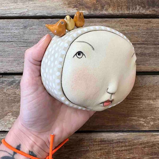 Hovedbilde Lykkebringer, skulptur til vegg ca 11x9 cm (56)