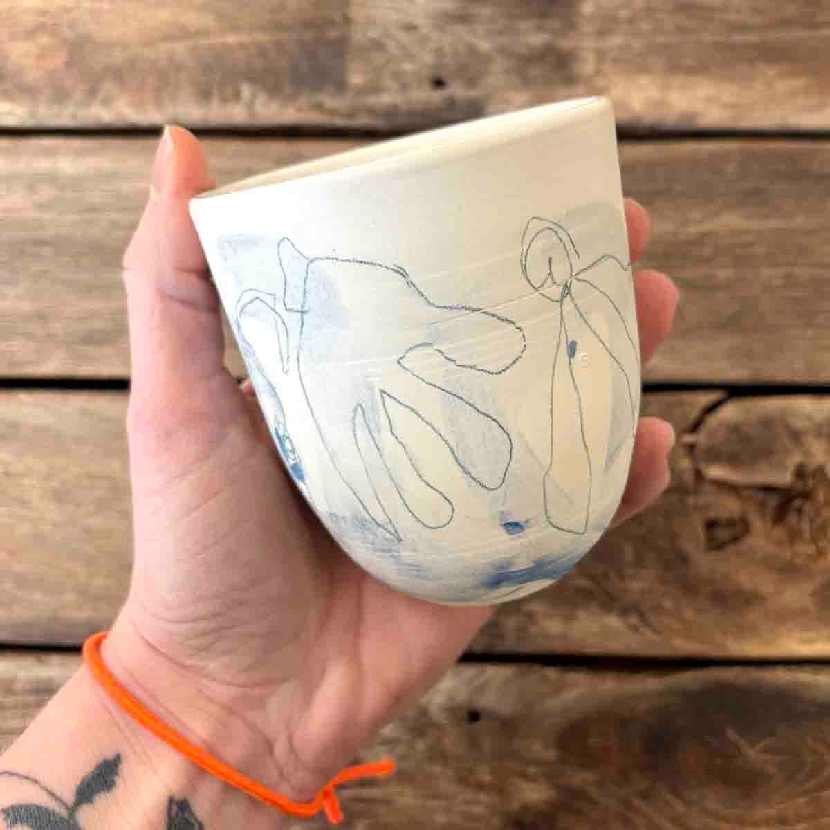 Malerisk krus, porselen 10 cm (P05)