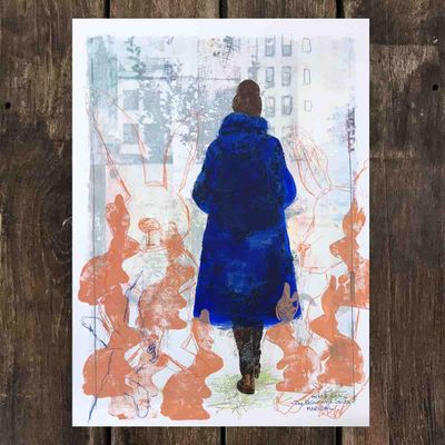 Følgesvenner (II), mixed media 30x40 cm