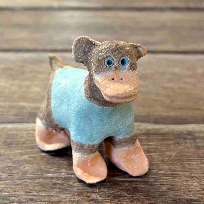 Hovedbilde Duckdog mini, skulptur ca 6x5 cm (blå)