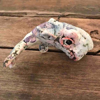 Hval, hengende tak-skulptur 12 cm (H-012)