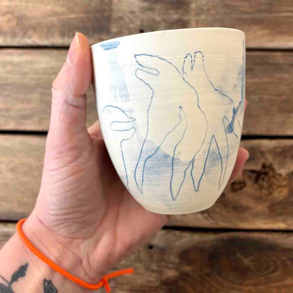 Malerisk krus, porselen 10 cm (P04)