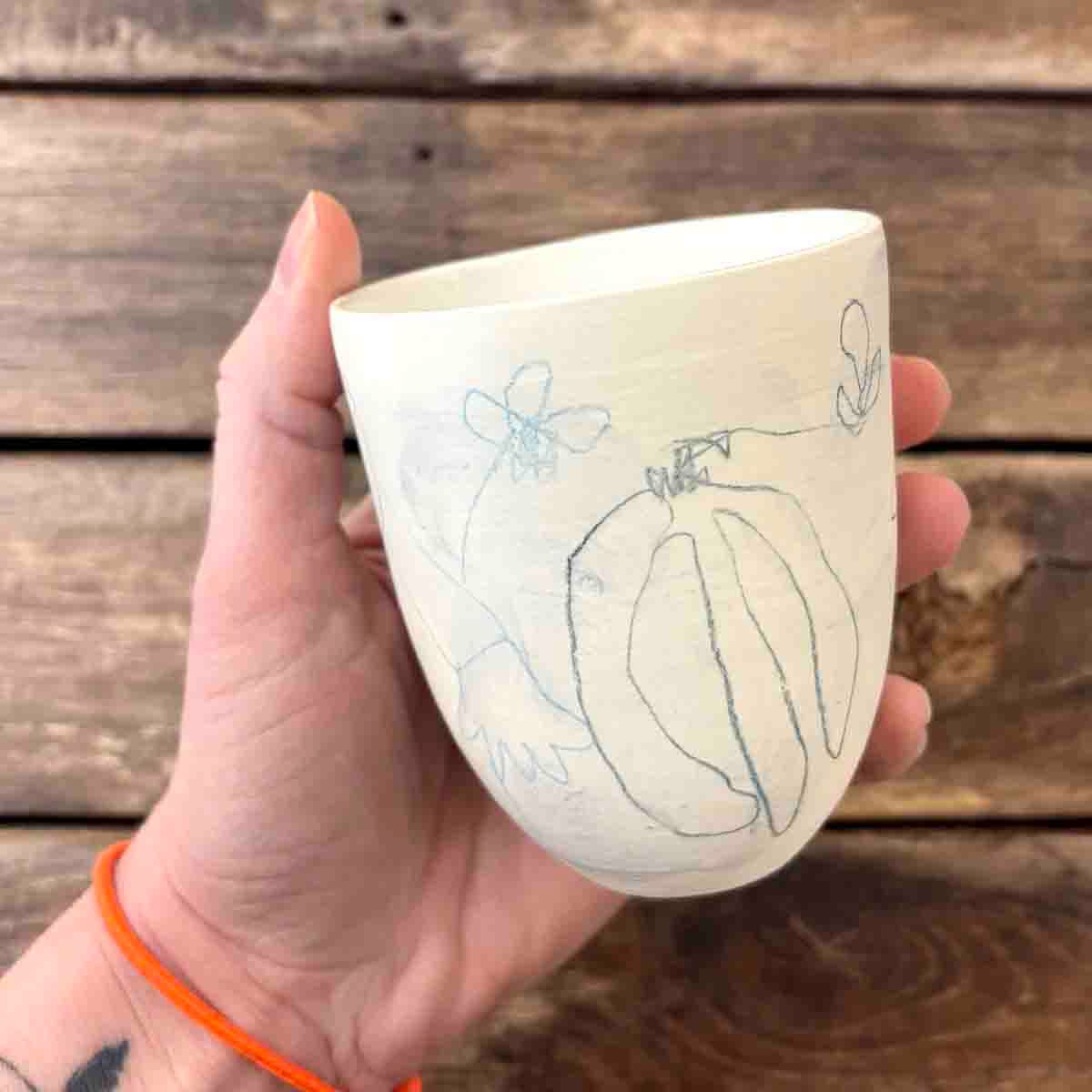 Malerisk krus, porselen 10 cm (P02)