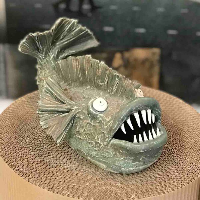 Hovedbilde Monster-fisk, skulptur ca 26x17x14 cm