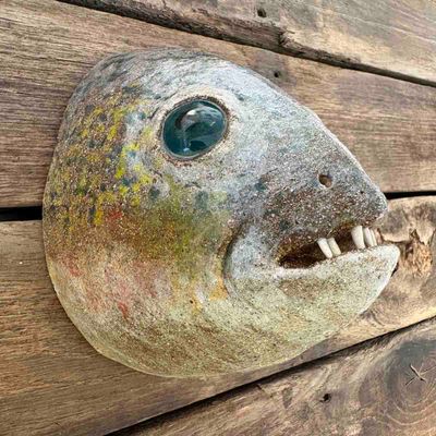 Fisk, skulptur vegg (F-2006)