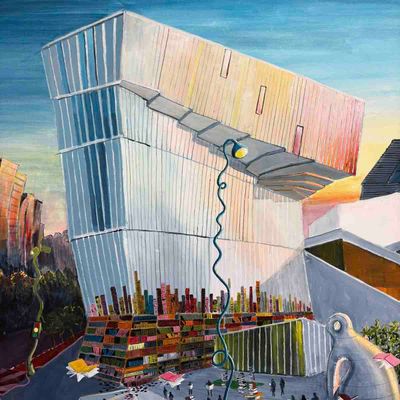 Deichmanske bibliotek, 120x100 maleri