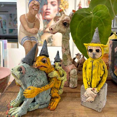 Frog family, skulptur 20x20x12 cm