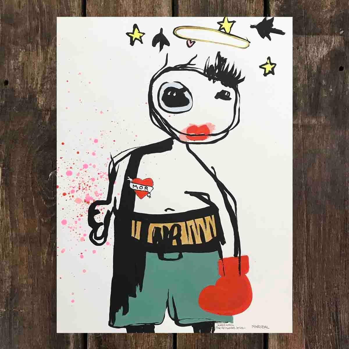 En fighter, mixed media 30x40 cm