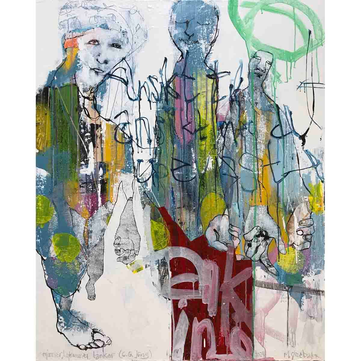 Minner, drømmer, tanker, 100x81 maleri
