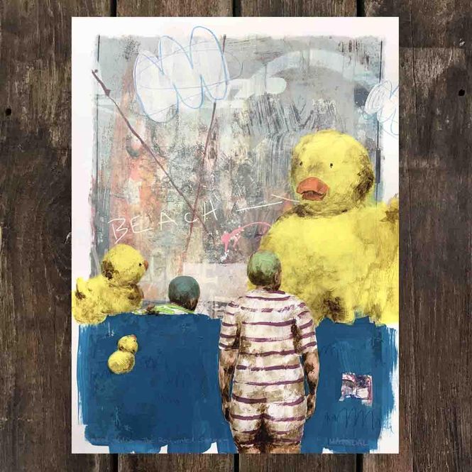 Hovedbilde Floating devices - the giant, mixed media 30x40 cm