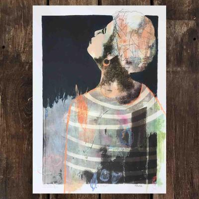 A moment, mixed media 50x70 cm