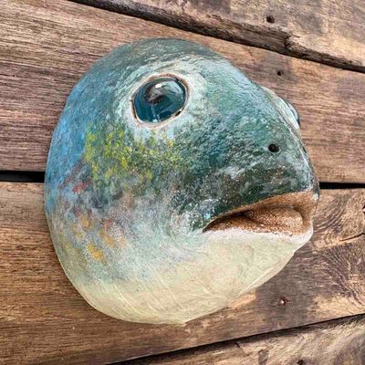 Fisk, skulptur vegg (F-2002)