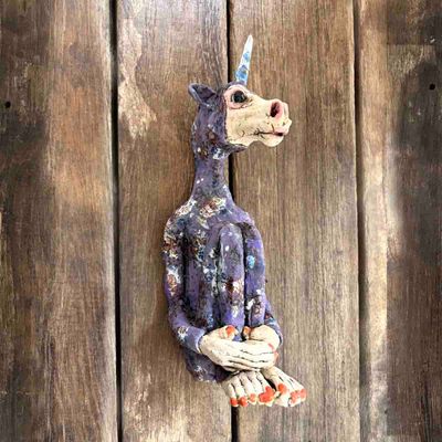 Unicorn, skulptur vegg 27 cm
