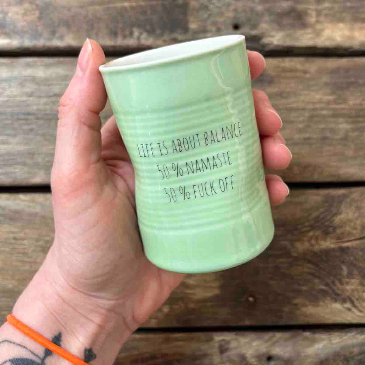 Balance, krus porselen 10 cm (mint)