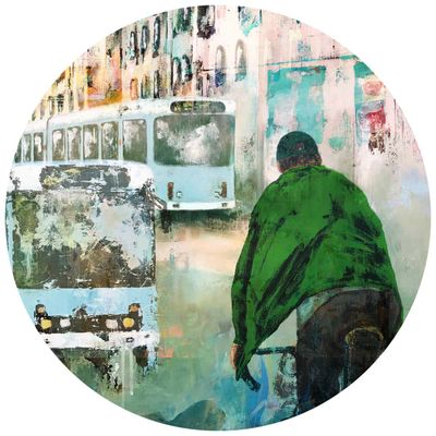 trykk av syklist og trikk