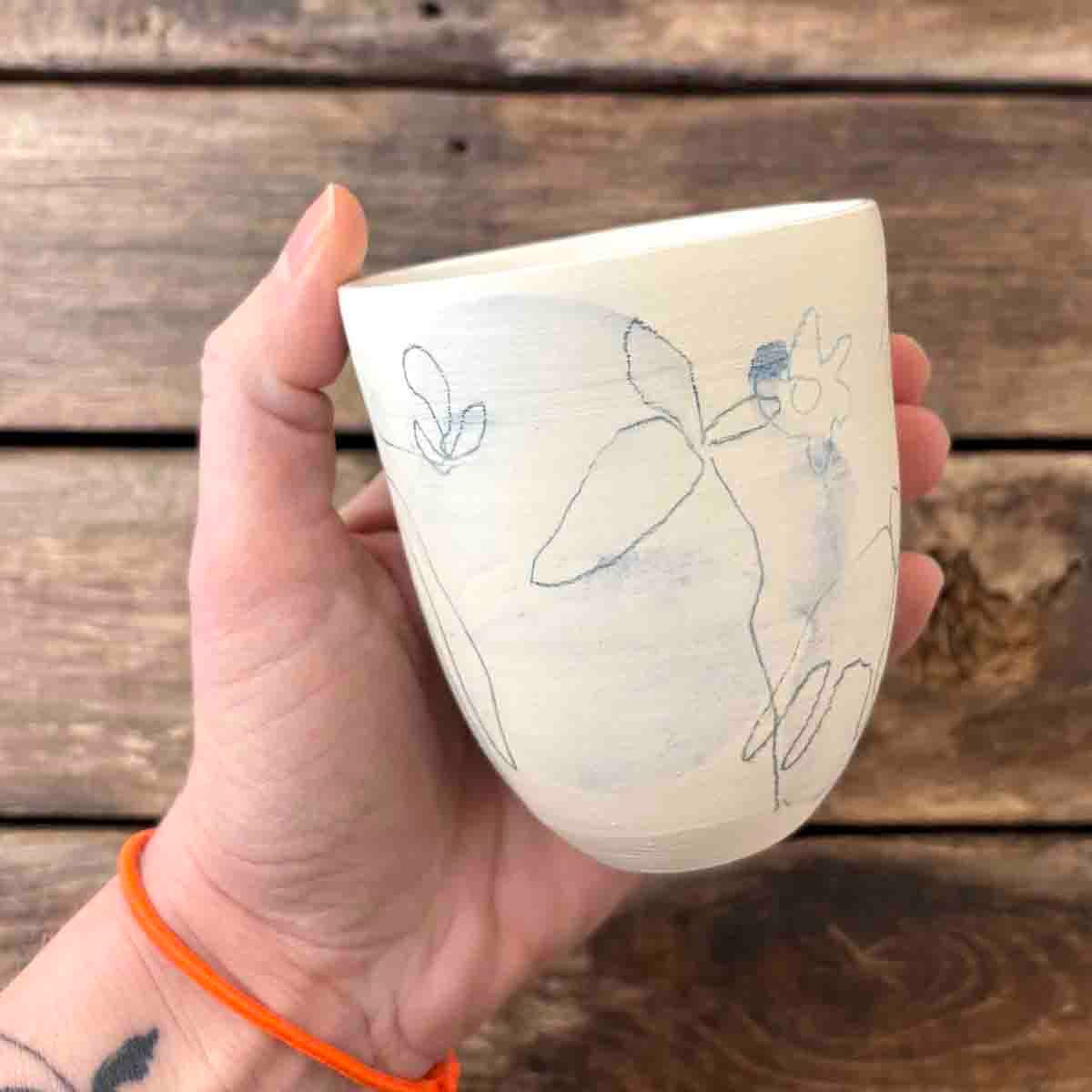 Malerisk krus, porselen 10 cm (P02)