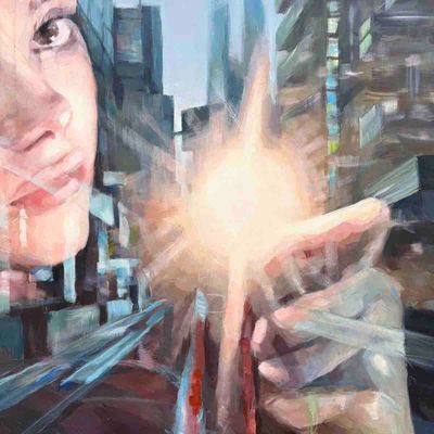 Lucia, 100x70 maleri