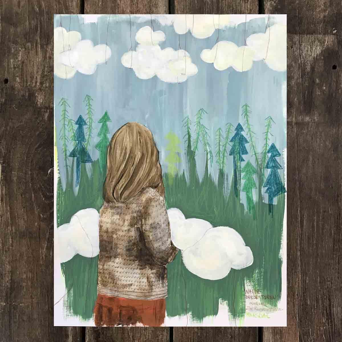 Natur-dekoratøren, mixed media 30x40 cm