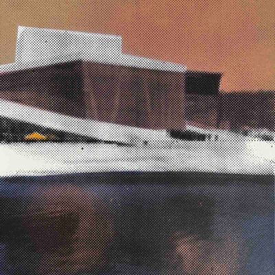 Operaen, spray / silketrykk på papir 39.5x57 cm (variant or)