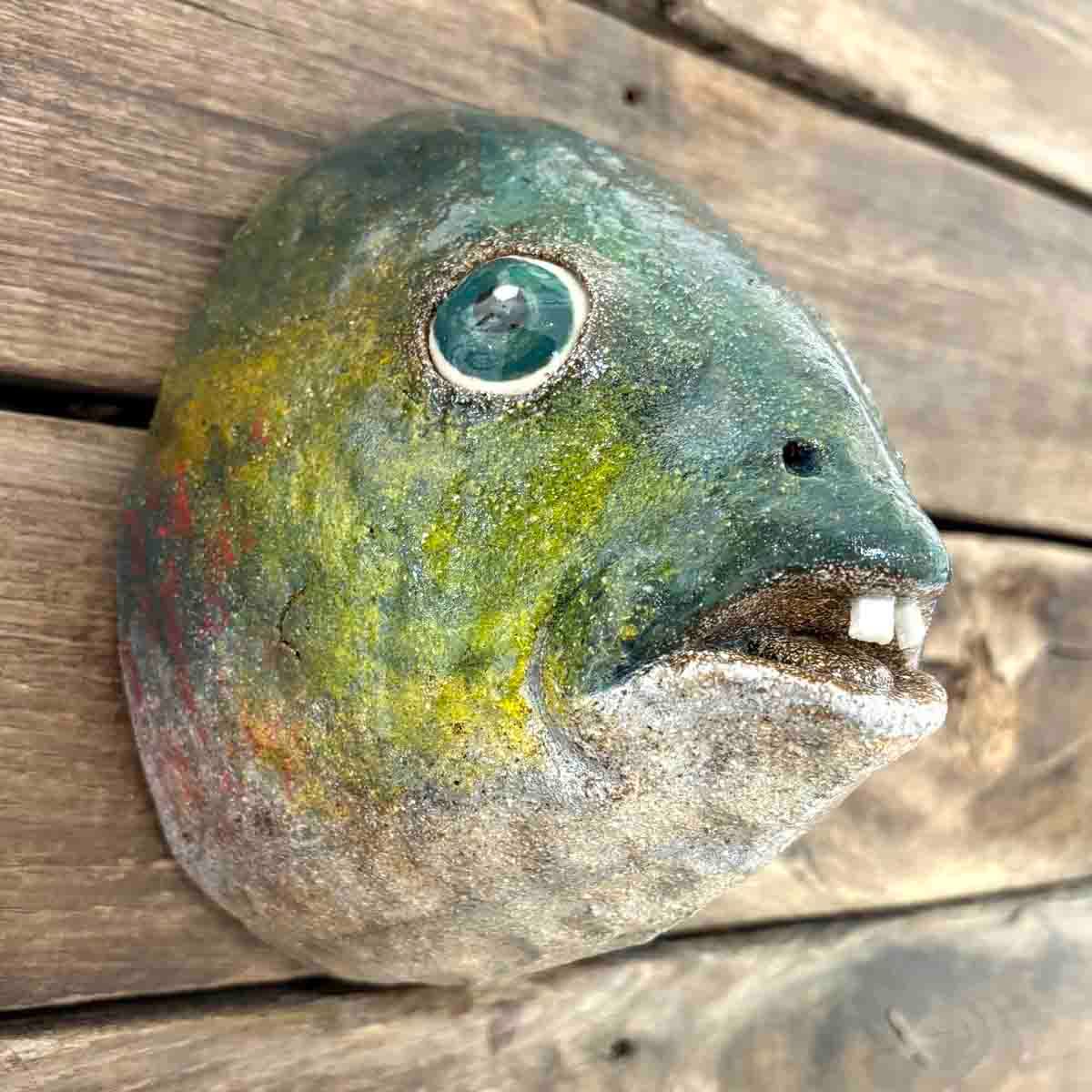 Fisk, skulptur vegg (F-1072)