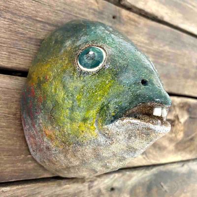 Fisk, skulptur vegg (F-1072)