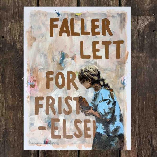 Hovedbilde Faller lett for fristelser, mixed media 30x40 cm (dusty sienna)