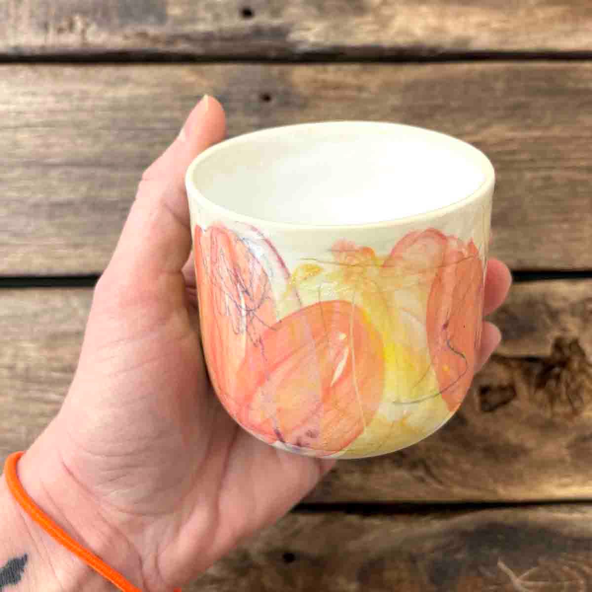 Malerisk krus, keramikk 8 cm (S07)