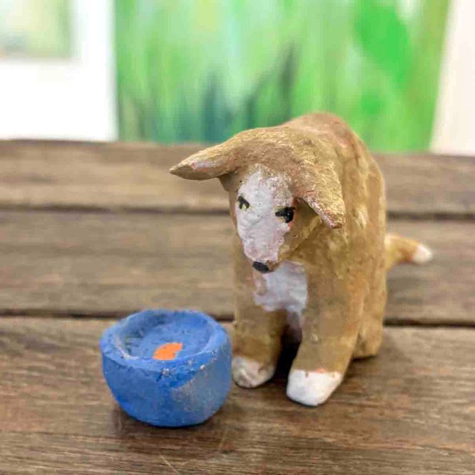 Hovedbilde Katt med gullfiskbolle, skulptur 7 cm h